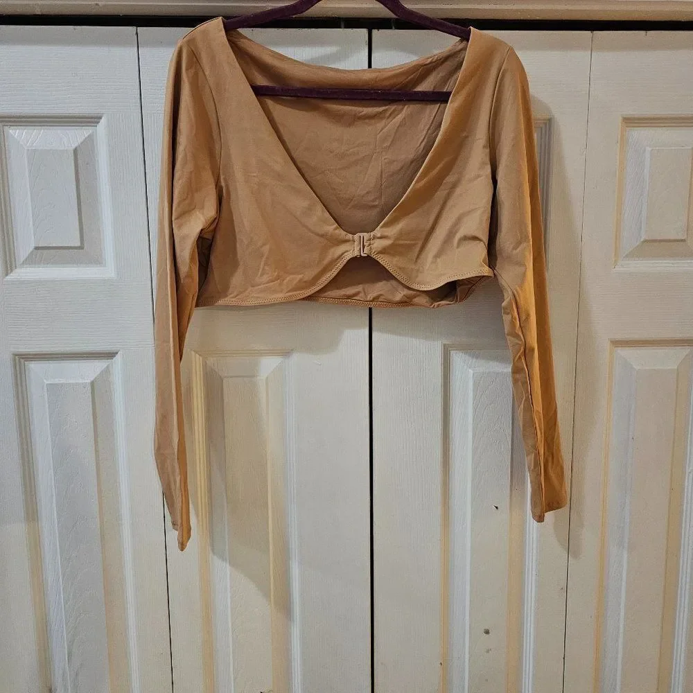 SKIMS Women's Ochre Signature Swim Long Sleeve Shrug Size 2X